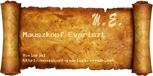 Mauszkopf Evariszt névjegykártya